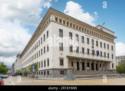 Sofia, Bulgaria. May 2023.   exterior view of Bulgarian National Bank building in city center Stock Photo