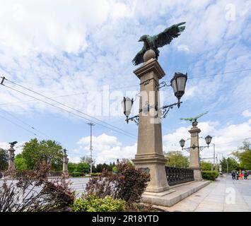 Sofia, Bulgaria. May 2023.  panoramic view of the eagles bridge in the city center Stock Photo