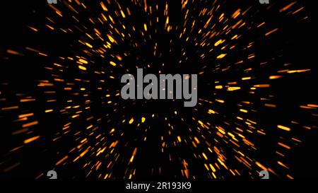 abstract fire explosion spark background with high camera motion. Fire flames on black background. Stock Photo