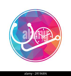 Medical time vector logo design template. Health and medical or pharmacy logo concept. Stock Vector