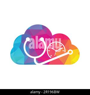 Medical time vector logo design template. Health and medical or pharmacy logo concept. Stock Vector