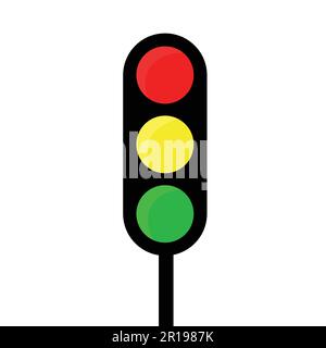 Traffic light isolated colorful illustration with pedestrian rules stop and go. Stock Vector