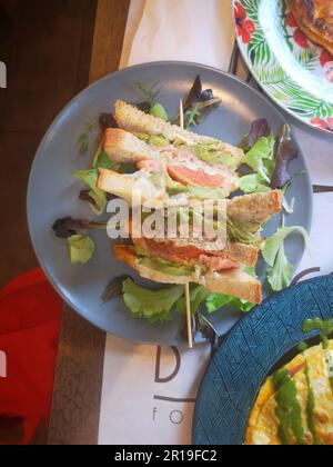 Tasty brunch in a cozy restaurant in Milan Stock Photo