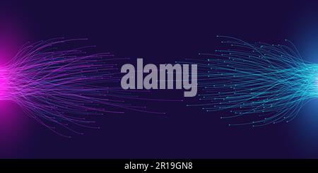 Abstract big data background. Chaotic network nodes, comparing of two databases and analysts charts with lines connected to dots vector concept Stock Vector