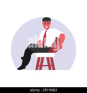 Businessman sitting on chair. Vector illustration in a flat style. Stock Vector