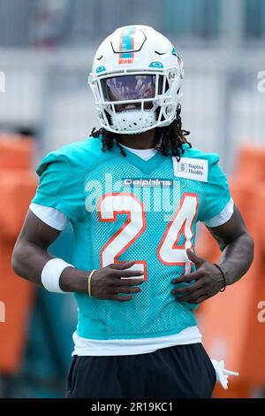 Miami Dolphins cornerback Tino Ellis (34) runs drills during practice at  the NFL football team's training facility, Wednesday, July 26, 2023, in  Miami Gardens, Fla. (AP Photo/Lynne Sladky Stock Photo - Alamy