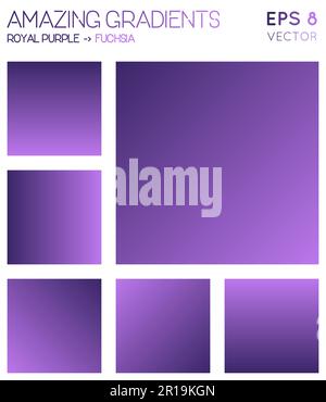 Colorful gradients in royal purple and fuchsia color tones. Lively gradient background, beautiful vector illustration. Stock Vector