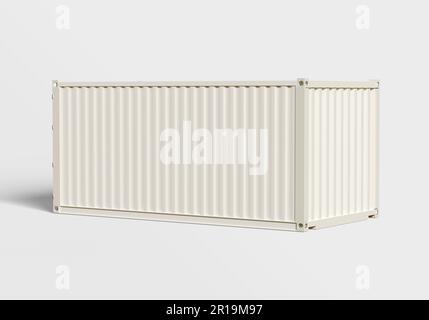 Shipping container white color Stock Photo