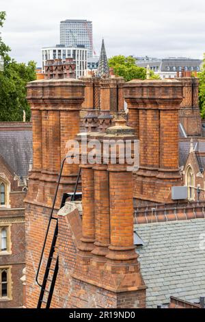 Elizabethan chimneys on a root top on Chancery Lane London Stock Photo