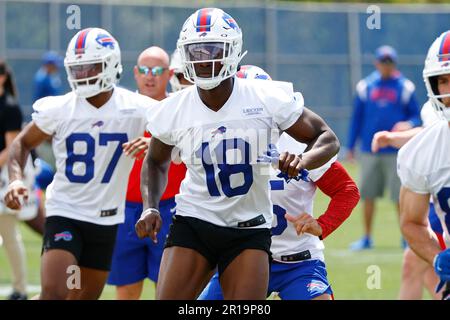 Buffalo Bills rookie wide receiver Naaman Roosevelt (#18) during a