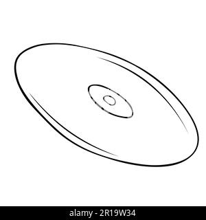 Icons of retro CD Disk isolated on white background. Vector illustration in flat design, EPS 10. Stock Vector