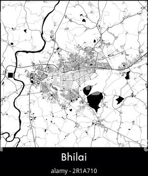 Minimal city map of Bhilai (India Asia)Minimal city map of Bhilai