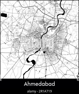 City Map Asia India Ahmedabad vector illustration Stock Vector