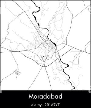 Minimal city map of Moradabad (India AsMinimal city map of Moradabad ...