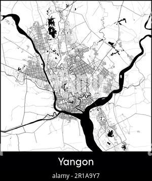 City Map Asia Myanmar Yangon vector illustration Stock Vector