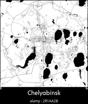 City Map Asia Russia Chelyabinsk vector illustration Stock Vector