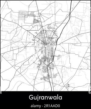 City Map Asia Pakistan Gujranwala vector illustration Stock Vector