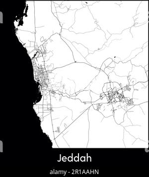 City Map Jeddah Saudi Arabia Asia vector illustration Stock Vector ...