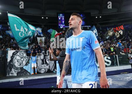 Rome, Italie. 12th May, 2023. Sergej Milinkovic Savic of Lazio at the end of the Italian championship Serie A football match between SS Lazio and US Lecce on May 12, 2023 at Stadio Olimpico in Rome, Italy - Photo Federico Proietti/DPPI Credit: DPPI Media/Alamy Live News Stock Photo