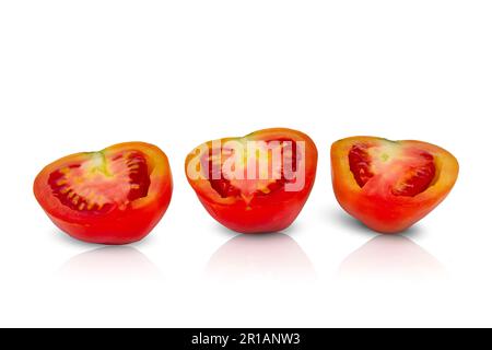 Tomato isolated on white background. Fresh red tomato with clipping path Stock Photo
