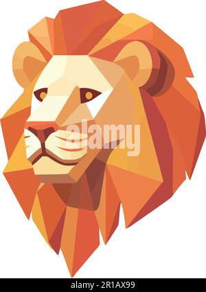 Abstract lion symbol in geometric shape design Stock Vector
