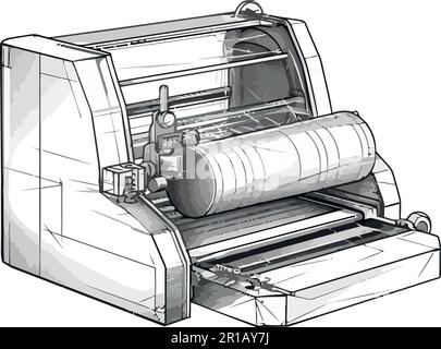 Modern machinery large format printer Stock Vector