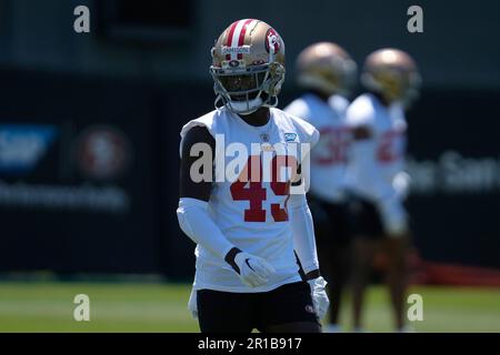 San Francisco 49ers' D'Shawn Jamison takes part in an NFL football ...