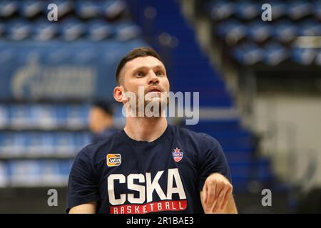 Saint Petersburg, Russia. 12th May, 2023. Ivan Ukhov (7) of CSKA Moscow in action during the VTB United League basketball match, series for the 3rd place, match 4, between Zenit St Petersburg and CSKA Moscow at Sibur Arena. Final score; Zenit 72:77 CSKA. (Photo by Maksim Konstantinov/SOPA Images/Sipa USA) Credit: Sipa USA/Alamy Live News Stock Photo