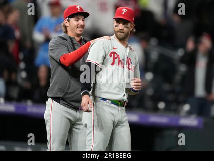 Philadelphia Phillies' Trea Turner plays during the third inning of a  baseball game, Wednesday, April 12, 2023, in Philadelphia. (AP Photo/Matt  Rourke Stock Photo - Alamy