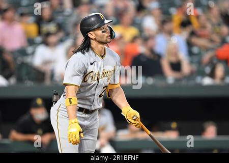 Connor Joe of the Pittsburgh Pirates in action against the Miami News  Photo - Getty Images