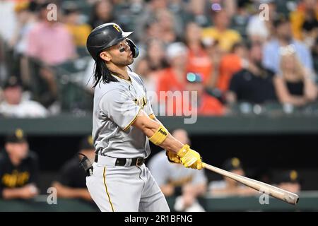 Connor Joe of the Pittsburgh Pirates in action against the Miami News  Photo - Getty Images