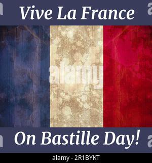 Composition of bastille day text over flag of france Stock Photo