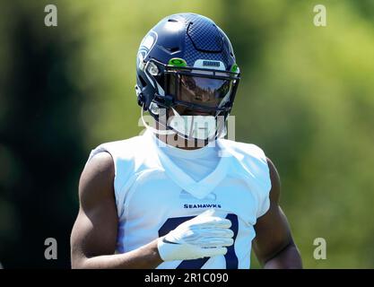 Seattle Seahawks cornerback Devon Witherspoon (21) talks with cornerback  Lance Boykin (29) during the NFL football team's rookie minicamp, Friday,  May 12, 2023, in Renton, Wash. (AP Photo/Lindsey Wasson Stock Photo - Alamy