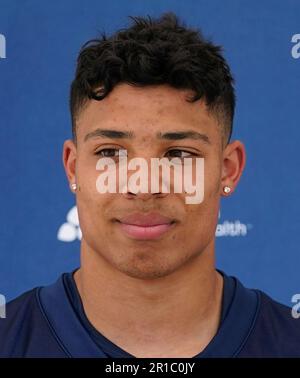 Seattle Seahawks cornerback Devon Witherspoon (21) talks with cornerback  Lance Boykin (29) during the NFL football team's rookie minicamp, Friday,  May 12, 2023, in Renton, Wash. (AP Photo/Lindsey Wasson Stock Photo - Alamy