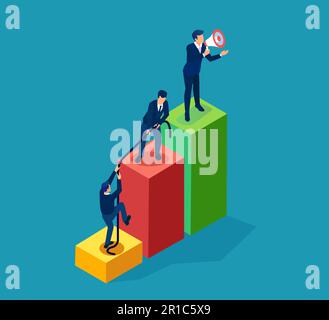 Vector of a group of businessmen helping each other to achieve a success Stock Vector