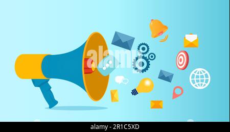 Social media marketing and communication concept Stock Vector