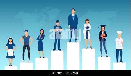 Job compensation and employee occupation concept Stock Vector