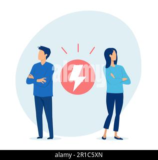 Vector of a couple having a disagreement Stock Vector