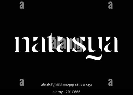 Unique decorative abstract stencil type display font vector Stock Vector