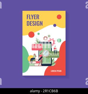 Translating app on mobile phone Stock Vector