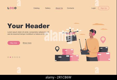 Drone delivery concept Stock Vector