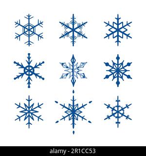 Set of vector snowflakes hand drawing for Christmas design Stock Vector