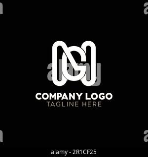 Letter RF logo design concept isolated on Black background Stock Vector