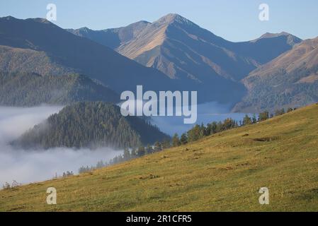Mist in the valley Stock Photo