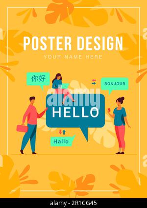 People using online translation app Stock Vector