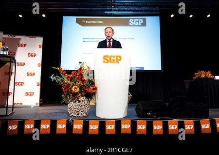 HOUTEN - Party chairman Kees van der Staaij during the party day of the SGP. ANP RAMON VAN FLYMEN netherlands out - belgium out Stock Photo