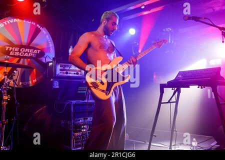 Brighton Beach, City of Brighton & Hove, East Sussex, UK. Larkins with Jamie Spencer on bass.performing at the Komedia, The Great Escape Festival 2023. 12th May 2023 Stock Photo