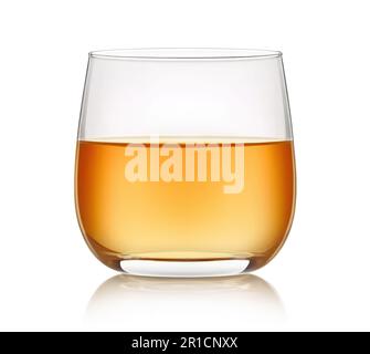 Apple juice in glass, isolated on white background Stock Photo