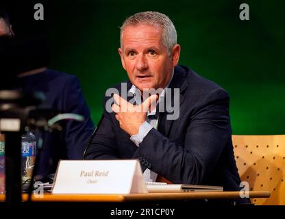 Chairperson Paul Reid speaking at The Citizens' Assembly on Drugs Use at Dublin Castle. Picture date: Saturday May 13, 2023. Stock Photo