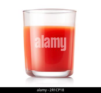 One glass of tomato juice isolated over white background Stock Photo